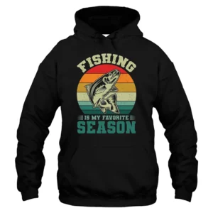 Fishing Is My Favoriste Season Hoodie - Black