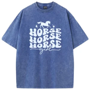 Horse Horse Horse Girl Washed Tshirts
