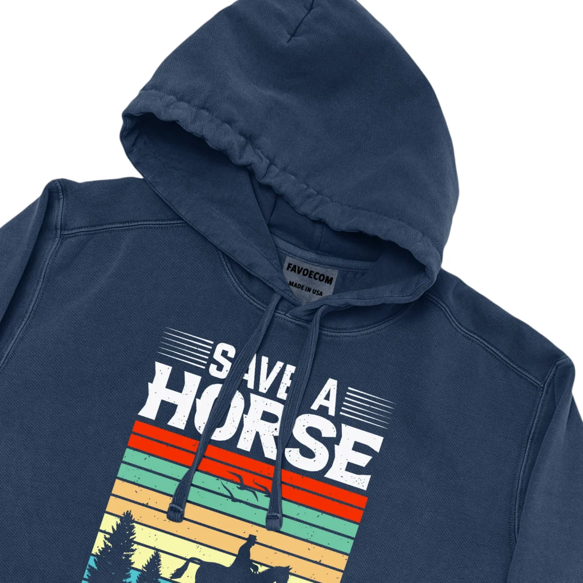 Save A Horse Ride A Cowboy Pullover Hoodie - Navy