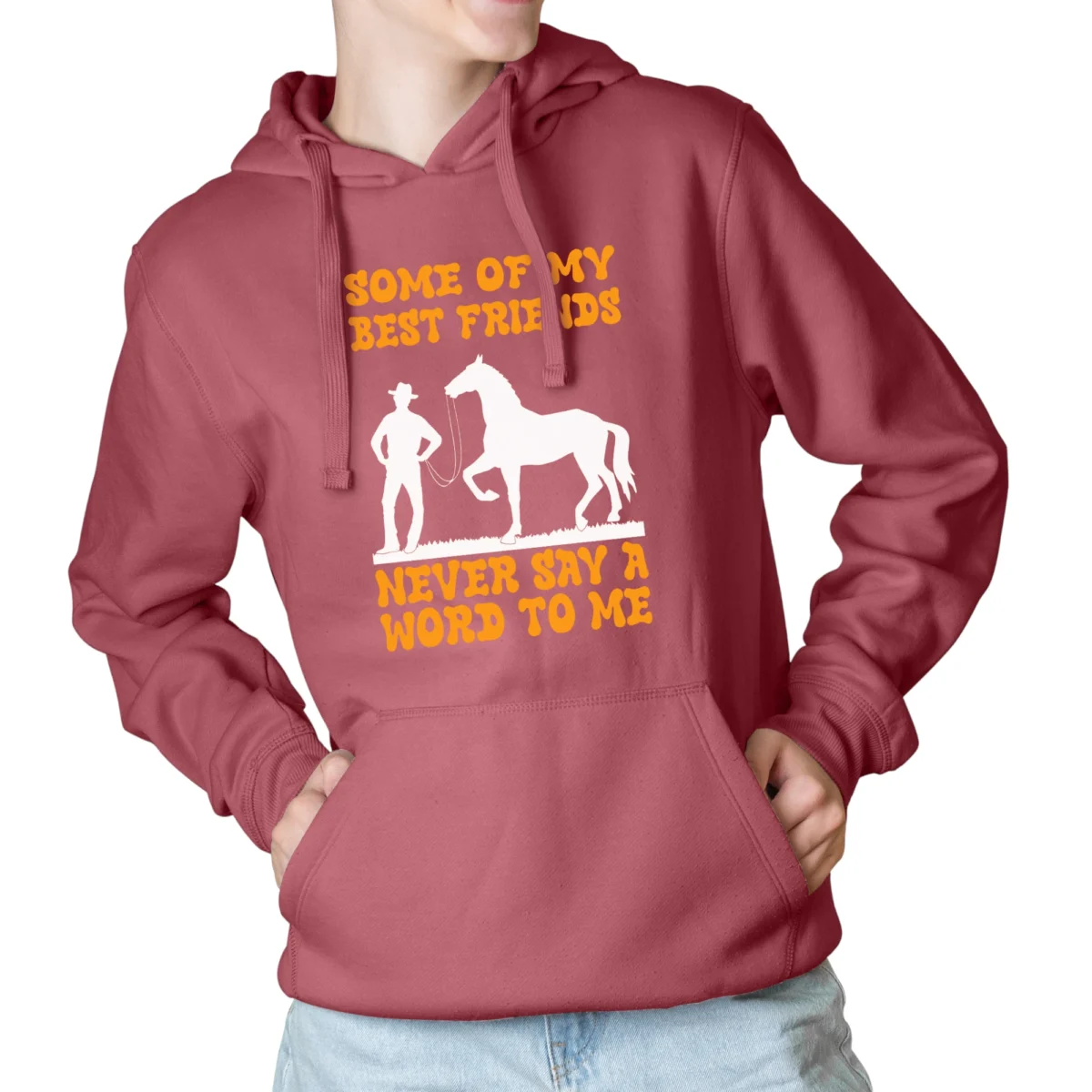 Some Of My Best Friends Never Say A word To Me Unisex Comfort Colors Hooded Sweatshirt – Crimson