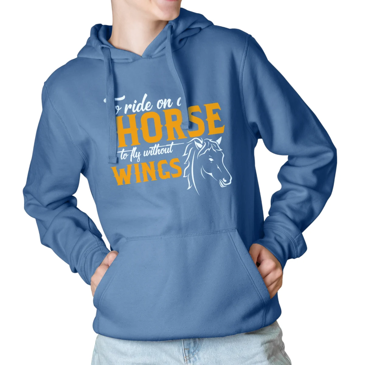 To Ride On A Horse Unisex Comfort Colors Hooded Sweatshirt – Flo Blue
