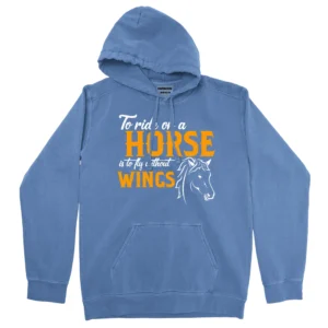 To Ride On A Horse Unisex Comfort Colors Hooded Sweatshirt – Flo Blue