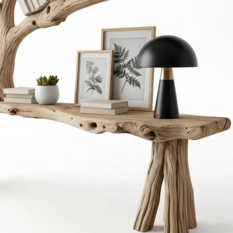 Handcrafted Console Table with Tree Branch Legs – Natural Barn & Pallet Wood2