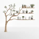 Handcrafted Rustic Tree Bookshelf - Art Handmade Furniture Vintage Office Decor