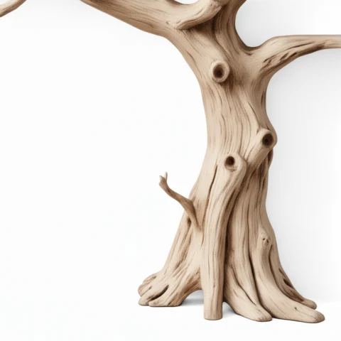 Minimalist Tree-Shaped Corner Bookshelf – Handcrafted Oak Wood Sculpture Shelf2