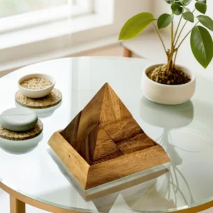 Elegant 5-Piece Wooden Pyramid Puzzle