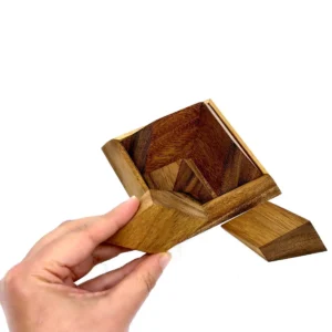 Elegant 5-Piece Wooden Pyramid Puzzle2