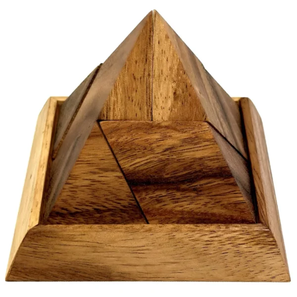 Elegant 5-Piece Wooden Pyramid Puzzle