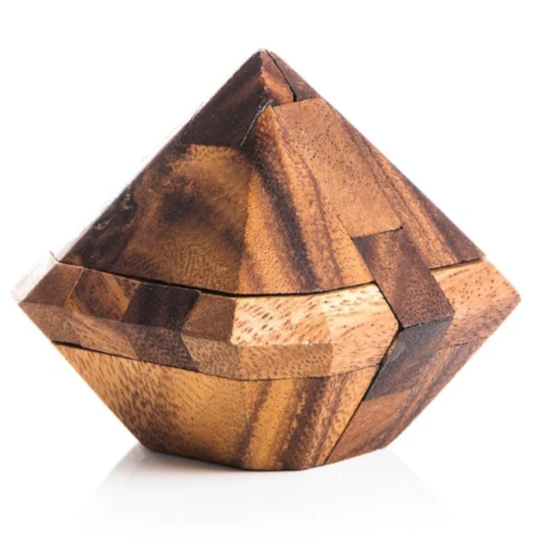 Handcrafted Diamond Wooden Brain Teaser Puzzle