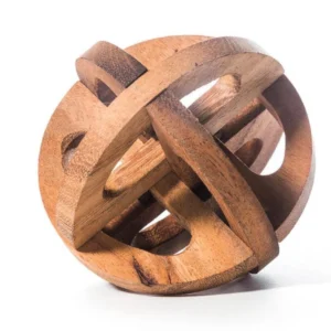 Handcrafted Wooden Rolling Ball Puzzle