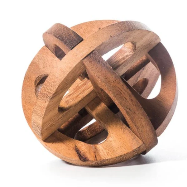 Handcrafted Wooden Rolling Ball Puzzle