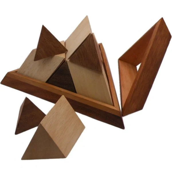 The Luxor Pyramid - Large 14-Piece Wooden Brain Teaser
